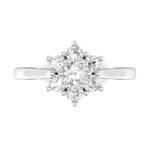 Floral Diamond Cluster Engagement Ring (0.35 CTW) Top Flat View