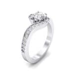 Swirl Pave Crystal Bypass Engagement Ring (1.03 CTW) Perspective View