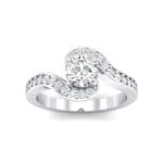Swirl Pave Crystal Bypass Engagement Ring (1.03 CTW) Top Dynamic View