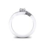 Swirl Pave Crystal Bypass Engagement Ring (1.03 CTW) Side View