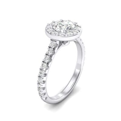 Claw Prong Halo Crystal Engagement Ring (1.24 CTW) Perspective View