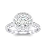 Claw Prong Halo Crystal Engagement Ring (1.24 CTW) Top Dynamic View
