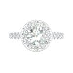Claw Prong Halo Crystal Engagement Ring (1.24 CTW) Top Flat View