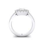 Double Halo Split Shank Crystal Engagement Ring (0.36 CTW) Side View
