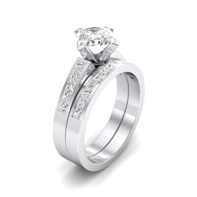 Princess-Cut Compass Point Crystal Engagement Ring (2.41 CTW) Perspective View