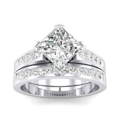 Princess-Cut Compass Point Crystal Engagement Ring (2.41 CTW) Top Dynamic View