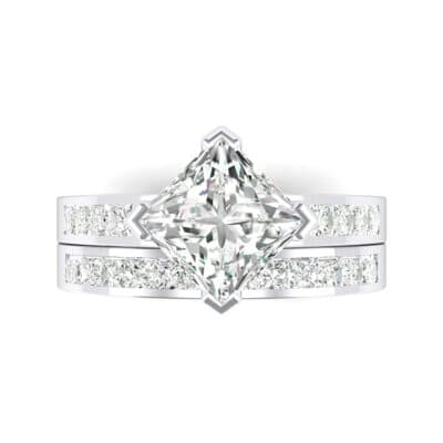 Princess-Cut Compass Point Crystal Engagement Ring (2.41 CTW) Top Flat View
