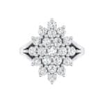 Era Split Shank Crystal Cluster Engagement Ring (1.68 CTW) Top Flat View