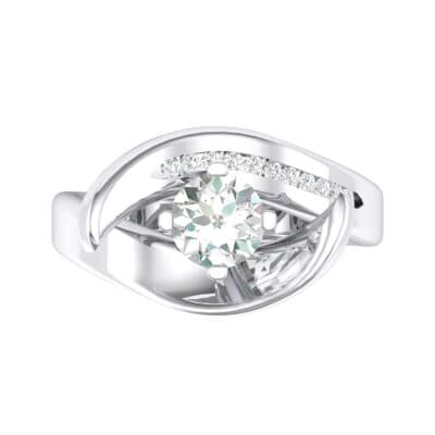 Dancer Diamond Bypass Engagement Ring (0.39 CTW) Top Flat View