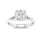 Curl Split Shank Solitaire Crystal Engagement Ring (0.64 CTW) Top Dynamic View