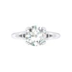 Curl Split Shank Solitaire Crystal Engagement Ring (0.64 CTW) Top Flat View