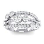 Triple Band Seven-Stone Crystal Ring (2.34 CTW) Top Dynamic View