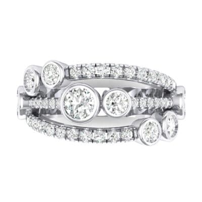 Triple Band Seven-Stone Crystal Ring (2.34 CTW) Top Flat View