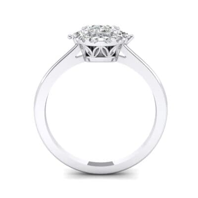 Plain Shank Oval Halo Crystal Engagement Ring (1.03 CTW) Side View