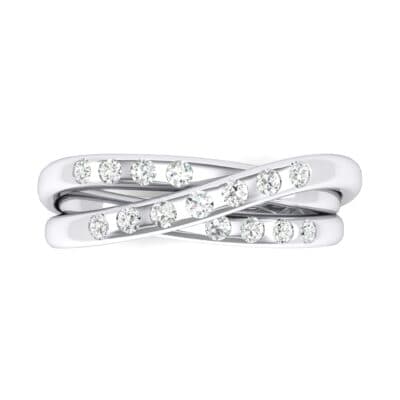 Rolling Triple Band Crystal Ring (0.3 CTW) Top Flat View