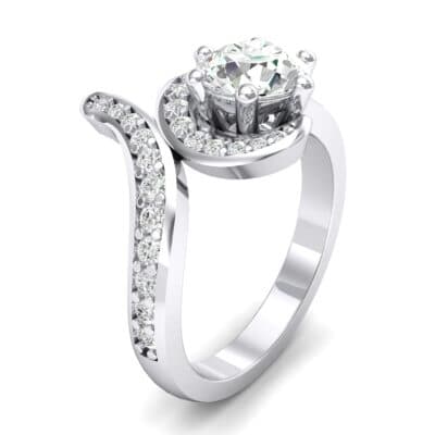 Asymmetrical Crystal Bypass Engagement Ring (1.09 CTW) Perspective View