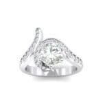 Asymmetrical Crystal Bypass Engagement Ring (1.09 CTW) Top Dynamic View