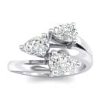 Open Band Pear-Shape Crystal Ring (0 CTW) Top Dynamic View