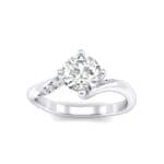 Contoured Diamond Bypass Engagement Ring (0.51 CTW) Top Dynamic View
