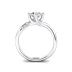 Contoured Crystal Bypass Engagement Ring (0.78 CTW) Side View