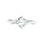 Contoured Crystal Bypass Engagement Ring (0.78 CTW) Top Flat View