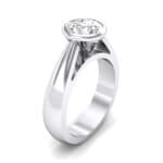 Tapered Bezel-Set Solitaire Crystal Engagement Ring (0.95 CTW) Perspective View