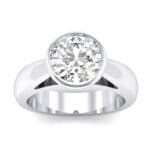 Tapered Bezel-Set Solitaire Crystal Engagement Ring (0.95 CTW) Top Dynamic View