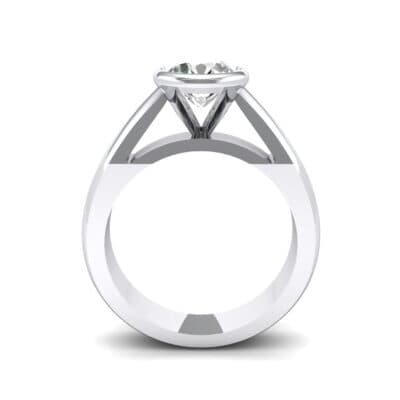 Tapered Bezel-Set Solitaire Crystal Engagement Ring (0.95 CTW) Side View