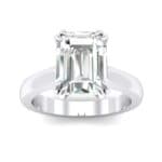 Double Claw Prong Emerald-Cut Crystal Engagement Ring (0.66 CTW) Top Dynamic View