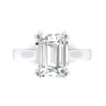 Double Claw Prong Emerald-Cut Crystal Engagement Ring (0.66 CTW) Top Flat View