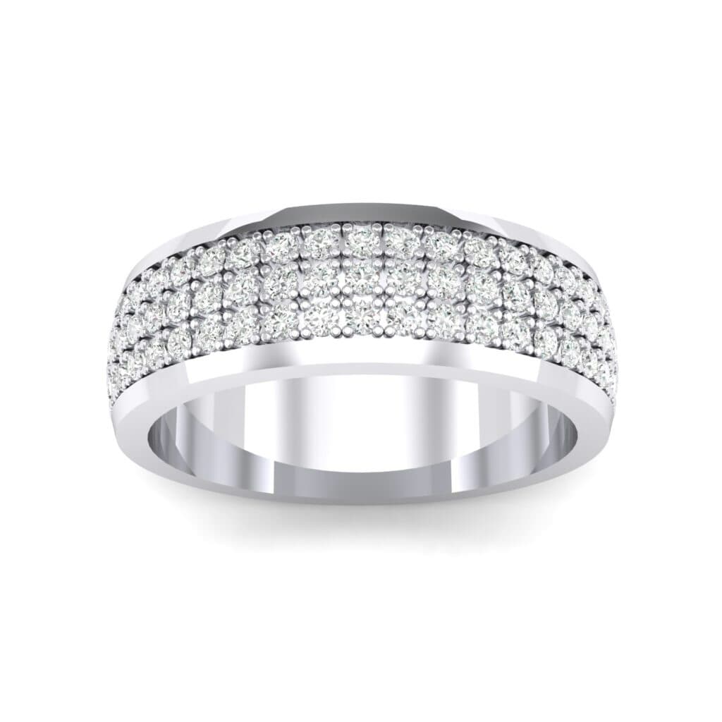 Triple Line Half Eternity Crystal Wedding Ring (0 CTW) 4068 Render 1 01 Camera2 Stone 4 Diamond 0 Floor 0 Metal 4 White Gold 0 Emitter Aqua Light 0