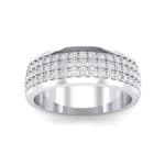 Triple Line Half Eternity Crystal Wedding Ring (0 CTW) Top Dynamic View
