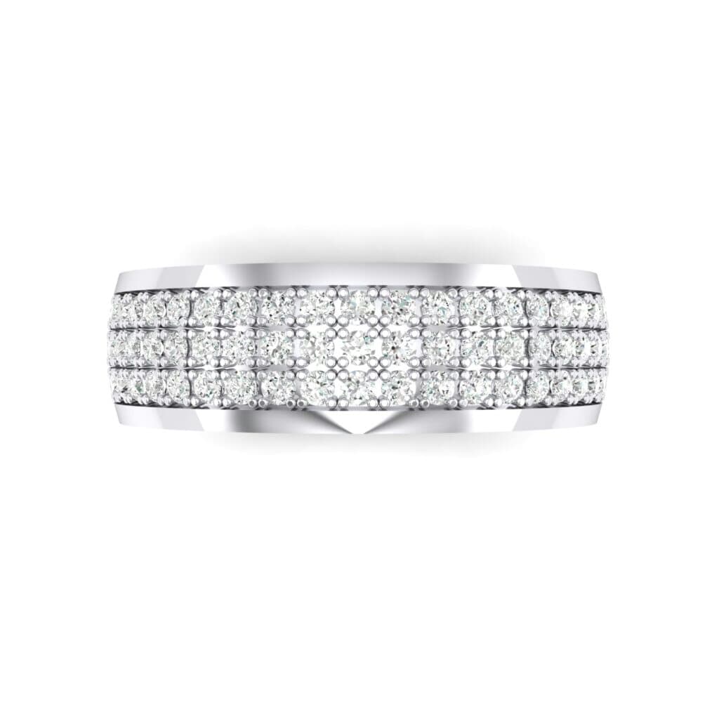 Triple Line Half Eternity Crystal Wedding Ring (0 CTW) 4068 Render 1 01 Camera4 Stone 4 Diamond 0 Floor 0 Metal 4 White Gold 0 Emitter Aqua Light 0