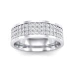 Small Triple Line Crystal Wedding Ring (0 CTW) Top Dynamic View