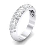 Domed Three-Row Pave Crystal Ring (1.1 CTW) Perspective View