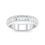 Domed Three-Row Pave Crystal Ring (1.1 CTW) Top Dynamic View