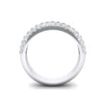 Domed Three-Row Pave Crystal Ring (1.1 CTW) Side View