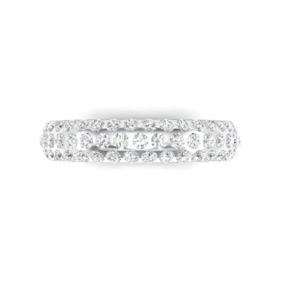 Domed Three-Row Pave Crystal Ring (1.1 CTW) Top Flat View
