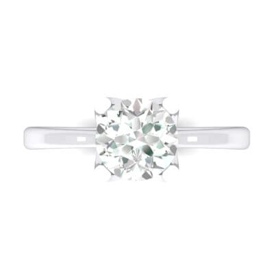 Tapered Trellis Solitaire Crystal Engagement Ring (0.7 CTW) Top Flat View