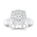 Tapered Plain Shank Halo Crystal Engagement Ring (0.92 CTW) Top Dynamic View