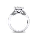 Tapered Plain Shank Halo Crystal Engagement Ring (0.92 CTW) Side View