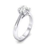 Heart Accent Cathedral Solitaire Crystal Engagement Ring (0.46 CTW) Perspective View