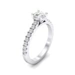 Petite Cathedral Pave Crystal Engagement Ring (0.92 CTW) Perspective View