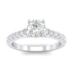 Petite Cathedral Pave Crystal Engagement Ring (0.92 CTW) Top Dynamic View