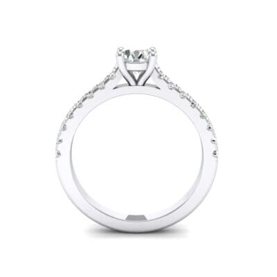 Petite Cathedral Pave Crystal Engagement Ring (0.92 CTW) Side View
