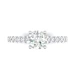 Petite Cathedral Pave Crystal Engagement Ring (0.92 CTW) Top Flat View