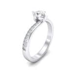 Compass Point Diamond Bypass Engagement Ring (0.7 CTW) Perspective View