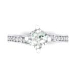 Compass Point Diamond Bypass Engagement Ring (0.7 CTW) Top Flat View