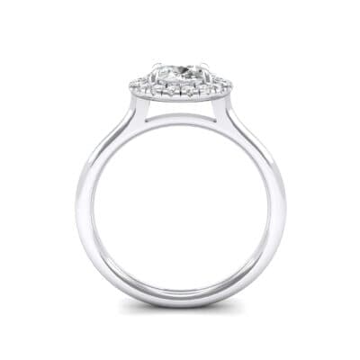 Plain Shank Round Halo Diamond Engagement Ring (0.84 CTW) Side View