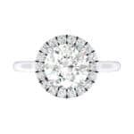 Plain Shank Round Halo Diamond Engagement Ring (0.84 CTW) Top Flat View
